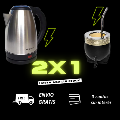 ☕🔥 PAVA ELÉCTRICA KANJI + MATE IMPERIAL PREMIUM 🧉✨