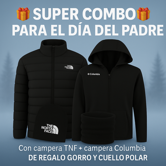 ❄️ EL COMBO DEFINITIVO PARA EL FRÍO  CAMPERA TNF +  CAMPERA COLUMBIA  + ¡GORRO Y CUELLO POLAR DE REGALO!