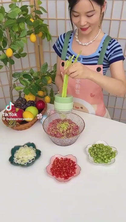 🥕🧄 CORTADOR-PICADOR DE VERDURAS 4 EN 1 RECARGABLE 🥒🍅